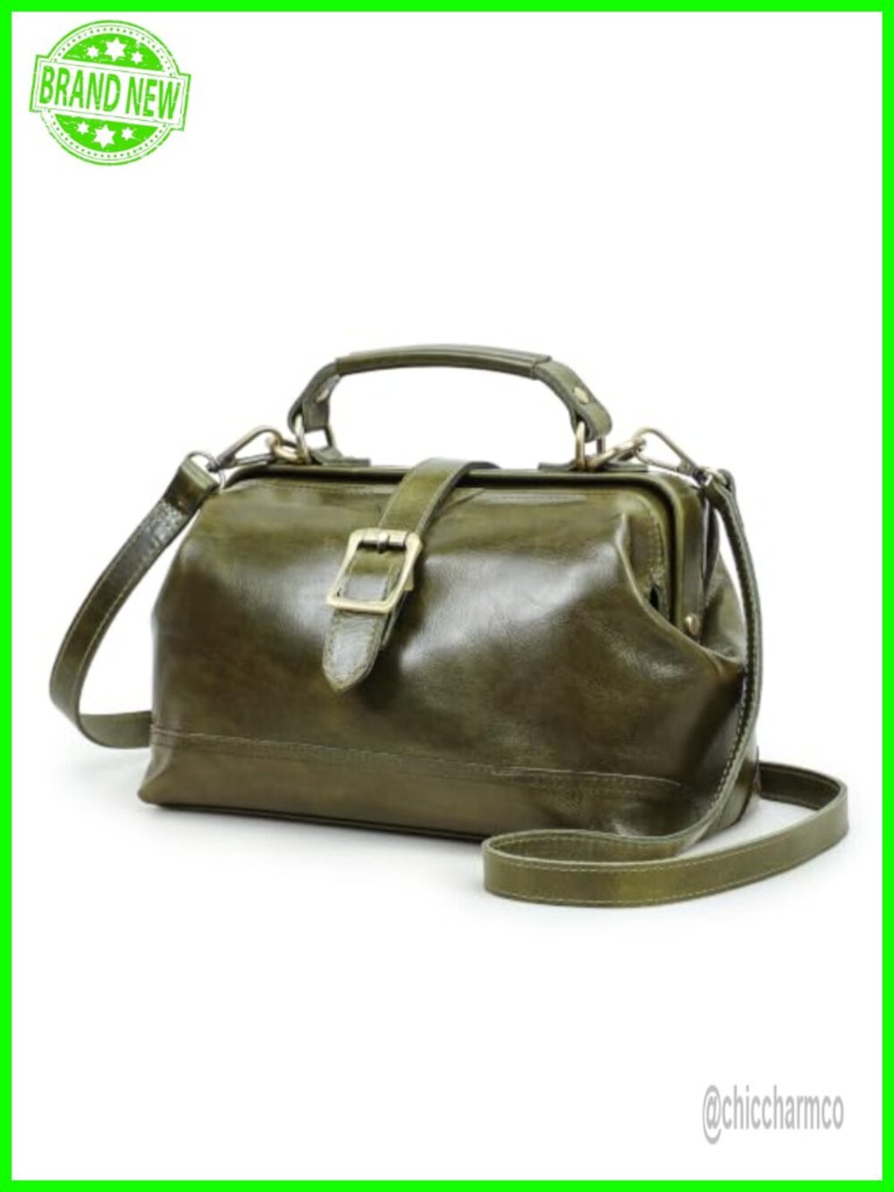 Full-Grain Cow Leather Doctor Bag Vintage Top Handle Bag for Women